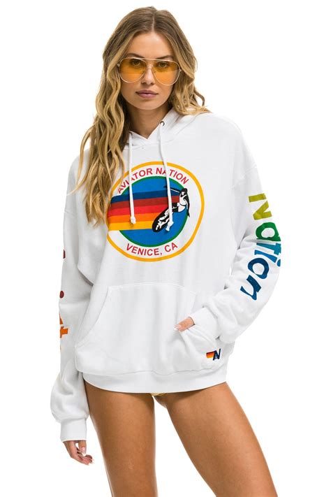 white aviator nation hoodie.